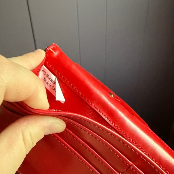 Faux Snake Print Wallet – Red Interior – Multi-Card Slots - Picture 2 of 5